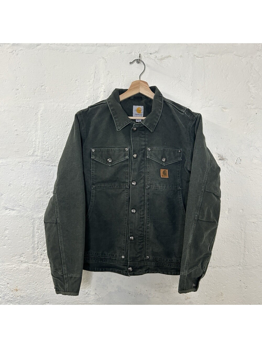 Y2K Carhartt Canvas Fleece-Lined Berwick Jacket “Moss Green”